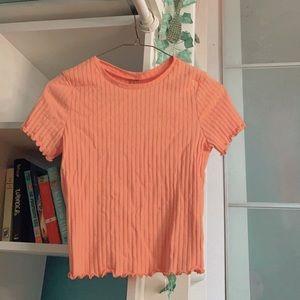 Shein -Ribbed Pink Crop Top